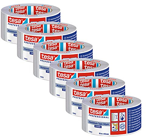 tesa 63652 ALU Band Extra Stark - 6er-Pack - 25 m x 50 mm