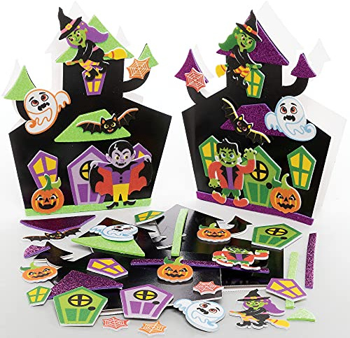 Baker Ross FE848 Halloween Mix und Match Kartensets – 6er Pack, Kreativset für Kinder, Gestalte deine eigenen Halloween Karten, Ideales Halloween Bastelprojekt, Mittel