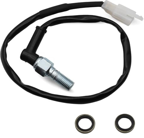 AUTOZOCO Interruptor de luz de presión de Freno hidráulico de motocicleta universal M10x1 mm, Interruptor de freno trasero, Sensor de luz de freno trasero Hidráulico motocicleta