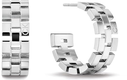 Calvin Klein Pendientes de Aro para Mujer Colección GEOMETRIC de Acero Inoxidable - 35000249