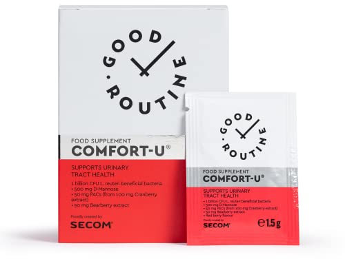 COMFORT-U® (10 Sachets) - D-mannose, Extrait de Canneberge, Busserole, Santé Urinaire, Traitement des infections Urinaires, Lactobacillus reuteri