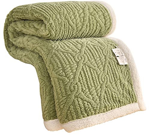 Hayisugal Sherpa Kuscheldecke Flauschige Schlafdecke, super weiche Fleecedecke als Sofadecke, Tagesdecke oder Wohndecke Couchdecke Sofa überwurfdecke, Grün, 150x200cm