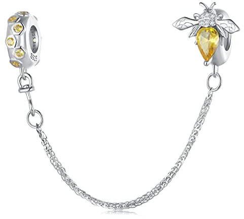 Sicherheitskette für Pandora Armband-925 Sterling Silber Clip Lock Stopper Charm Spacer Beads für Charms Armbänder
