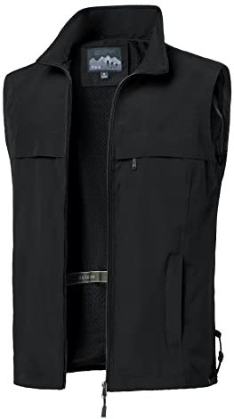 MeiLayM Herren Outdoor Angelweste Multi Pocket Weste Sommer Schnell Trocknende Weste Sport Reißverschluss Weste Fotografie Camping Jagd Bergsteigen ärmellose Jacke