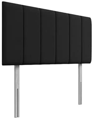 STOREX Plush Fabric Padded Lined Headboard For Devan Bed Bedroom Furniture Size 2Ft 6Inch/ 3Ft/ 4Ft/ 4Ft 6Inch/ 5Ft /6Ft -20 Inch Height 20inch (Black, 20inch Height 3Ft Single)