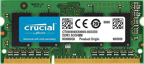 SiQuell Crucial - Memoria RAM CT102464BF160B (8 GB, DDR3, 1600 MHz, CL11, SODIMM, bajo voltaje, ordenador portátil, memoria para ordenador portátil