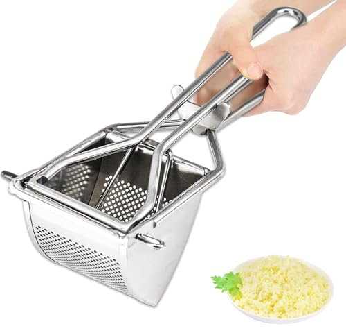 Kartoffelpresse, Verdickte Kartoffelpresse Edelstahl Baby Essen Obst und Gemüse Kartoffelstampfer, Spätzlepresse, Professionelle Stampfer Küchenwerkzeug, für Kartoffelpüree Babynahrung