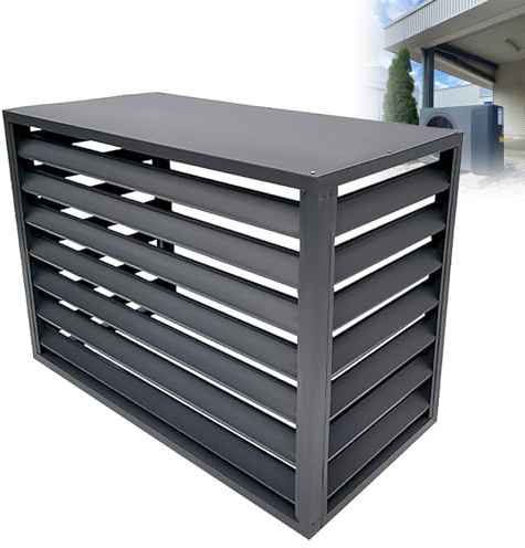 KYZTMHC Air conditioning picket fence cover, Protective grille for air conditioning, outdoor unit and heat pumps Fence air conditioning rack for outdoor use (Color : Grey, Size : 2-3p)