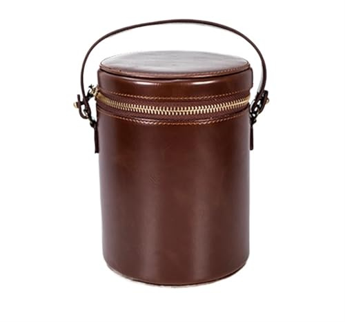 XIAOYIBAIHUOUK wasserdichte SLR-Kamera-Objektivtasche aus echtem Leder, Aufbewahrungstasche for Digitale Fotografie, Kamera-Objektivschutzbox, tragbarer Objektivtubus(Handheld Style M-BN)