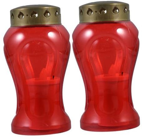 TOBBOMEY 2piezas Lámpara De Luz Electrónica Para Cementerio Vela Flameless Decorativa Para Jardín Luz Efecto Parpadeante Decoración Conmemorativa Para y Espacios Exteriores