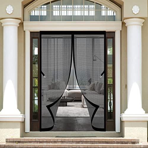 Magnetic Fly Screen Door 290 x 265 cm Easy Install Automatic Closure Fly Screens for Balcony Patio Kitchen Doors Black