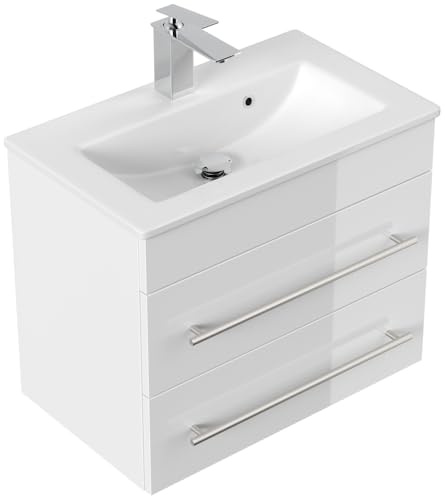 Magnolia Home Badmöbel Mars 600 Slimline SoftClose Farbe Weiss Hochglanz