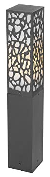 Qazqa Smart led Modern außen Pollerleuchte, Wegeleuchte, Pollerlampe für den Garten - Nicole - Schwarz, inkl. 7W LED-Lampe, dimmbar, 60cm, IP44