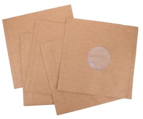 HONITANO Buste per Dischi in Vinile Opaco 12 Pollici in Carta, 5 Pezzi | Pellicola Centrale, Protezione, per Archiviazione Domestica di Records e Vinili