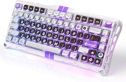 GravaStar Mercury V75 HE Teclado Gaming, Polling 8KHz, Escaneo 32K, Precisión RT 0,01mm, Teclado Hall Effect 75% RGB con Interruptores Magnéticos, Punto de Actuación Ajustable (Mecánico Gris)