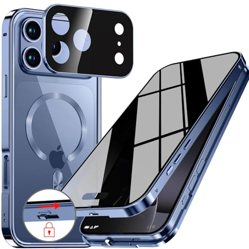 [Sicherheitsschloss] 360 Grad Hülle für iPhone 17 Pro Max – Titan Blau