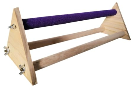 Abaodam Percha De Madera para Pájaros y Escalera Triangular Duradera Soporte Grande, Juguete De Entrenamiento para Loros y, Plataforma para Posarse, Soporte Resistente para Aves Domésticas