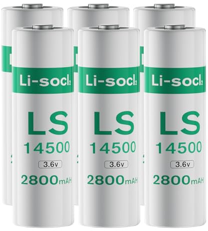 Lot de 6 Piles LS1450O, 3,6 V AA Lithium 2800mAh Batterie ER1450O Lithium Haute Capacité (Non-Rechargeable)