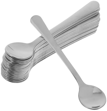 STAHAD 20 Mini Cucchiaini da Caffè in Acciaio 304 Cucchiaini Dosatori Rotondi per Espresso e Spezie Set da 20 Pezzi per Caffetteria Pasticceria e Uso Domestico