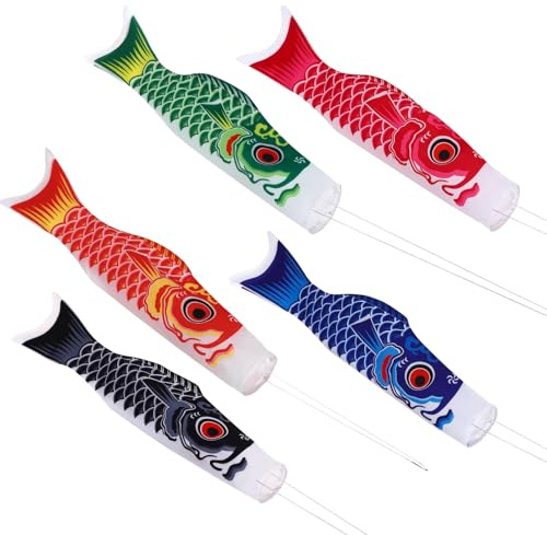 Toyvian Bandiera Giapponese Carp Koi in Raso Grafiche Vivaci 27 Pollici Facile da Appendere per Giardino e Ambienti Esterni