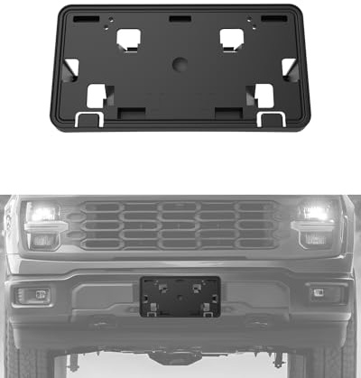 LitMiRaCle Front Bumper License Plate Bracket Holder Cover for 2024 2025 Ford F150 Accessories, 2.7L 3.0L 3.5L Truck License Plate Frame, Replace RL3Z-17A385-BA