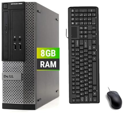 Dell OptiPlex 3020 SFF PC Ordinateur de Bureau, Intel Core i3-4130 3.4GHz, 8 Go RAM, HDD 500 Go, HDMI, Clavier QWERTY américain, Souris, USB WiFi, Windows 11 Pro (reconditionné)