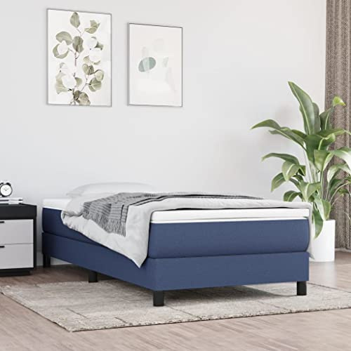 Augerlite Resårmadrass i fickfjäderkärna medium blå 90 x 190 x 20 cm tyg 100 % polyester bekväm fjädermadrass för vuxna och tonåringar med ventilerande överdrag och förbättrad sömnkvalitet