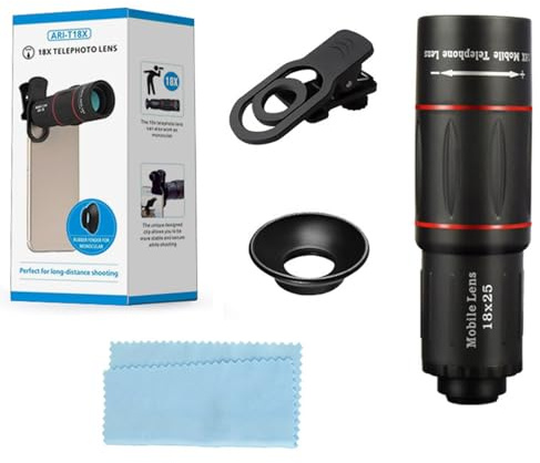 yuwqqoajv Migliora l'obiettivo della fotocamera del tuo telefono con un teleobiettivo e un grandangolo per catturare momenti meravigliosi. Kit fotocamera per