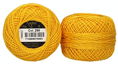 Anchor Perlgarn 8, 4591008-00298, Farbe:sonnengelb, Stickgarne