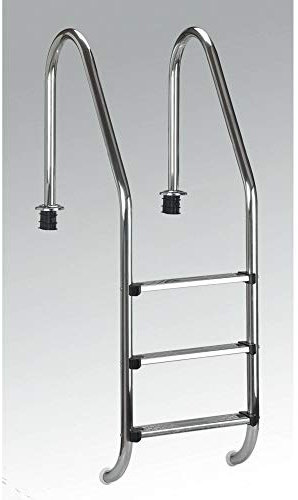 Clear Pool Pool-Einhängeleiter Tiefbeckenleiter Edelstahl, 3 Stufen 3 Stk.