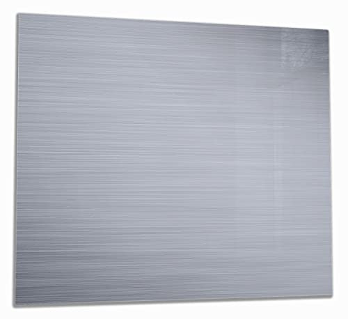 Wallario Herdabdeckplatte/Spritzschutz aus Glas, 1-teilig, 60x52cm, für Ceran- und Induktionsherde, Muster aus grauen Streifen - Schraffur