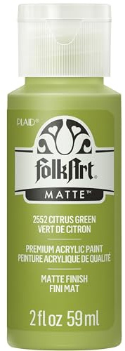 FolkArt Acryl-Bastelfarbe, 57 ml, Mattes Finish Acrylfarbe (2 oz), 2552 Zitrusgrün, Limettengrün, 2 FL Oz (Pack of 1), 2