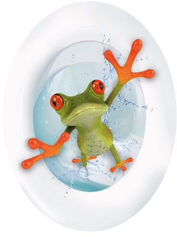 Wandkings Crazy Frosch, WC Deckel Aufkleber Sticker, 30 x 40 cm
