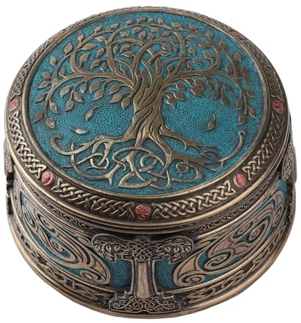 Veronese Design 4 Inch Spiritual Tree of Life Cold Cast Resin Bronze Finish Trinket Jewelry Box