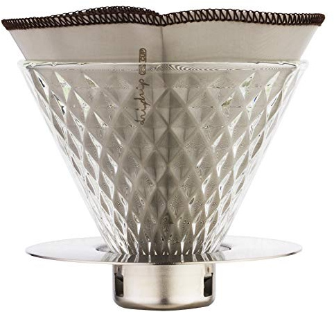 FOLDABLES Dauerfilter für Pour Over Kaffee aus feinem Edelstahlnetz (Handfilter + Dauerfilter)