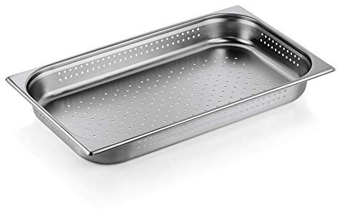 Gastronormbehälter -GN1/1-GELOCHT GN Behälter Gastronorm Pans aus Edelstahl, ideal für Dampfgarer, Kombidämpfer, Backofen, Chafing Dish, Bain Marie, Saladette, verschiedene Tiefen wählbar…