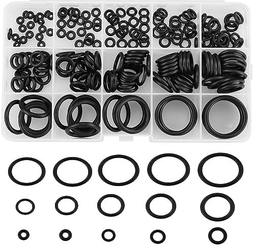 Kit di 200 guarnizioni O-ring, misure 15 assortite, rondelle in gomma nitrilica per rubinetto da cucina, distanziatori per miscelatori e idraulici, riparazione rapida
