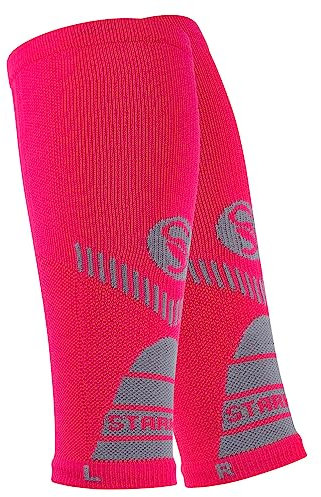 STARK SOUL 2 Paar Waden Kompressionsstrümpfe ohne Fuss für Damen und Herren, Sport Wadenstulpen, Wadenbandage, Beinlinge, Pink, Gr. M
