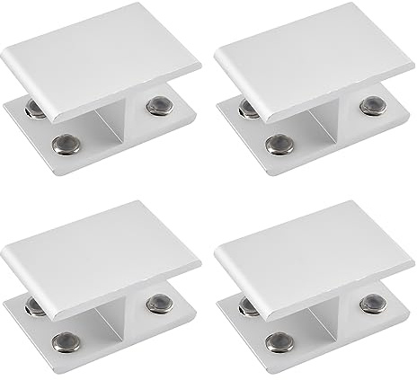 INCREWAY Morsetto per vetro, confezione da 4 staffe di supporto regolabili a doppio lato in lega di alluminio per mensole in vetro, per spessore di 15-20 mm, 180 gradi