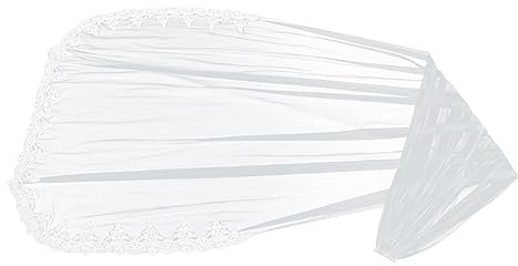 SHERCHPRY 2 x Brautduschschleier, Brautschleier, Spitzenschleier, Vintage-Schleier, Hochzeitsschleier mit Schleife, Hochzeitsschleier, Whitex, 2 Stück, mediumx2pcs