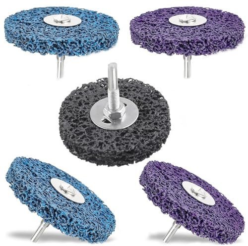 CSD Scheibe 100mm,5 Stück CBS Schleifscheibe Grobreinigungsscheibe CBS Reinigungsscheibe Schleifscheiben für Winkelschleifer (2 blau 2 lila 2 schwarz)