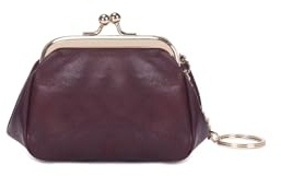 PORRASSO Retro Münzbörse Mini Geldbeutel Münzbeutel Tragbar Geldbörse Schlüsseltasche Klein Portemonnaie für Damen Lila