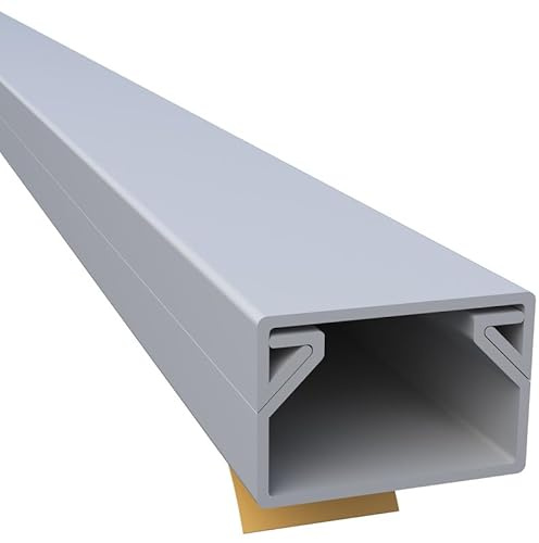 CILSON WDK1510SG 4500050 Kabelkanal Selbstklebend 15x10mm 10m - 5 Stück 2 m / 2000 mm, Grau, Platzsparendes Design, Starker Kleberückstand