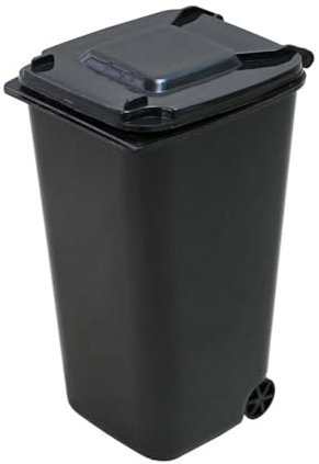 Rockreyoa Mini Mülleimer Tischmülleimer mit Deckel Schreibtisch Papierkorb Abfalleimer Deckel Abfallbehälter Kleine Mülltonne für Badezimmer, Küchen, Home Offices, Dorm Zimmer Schwarz 2 Stück