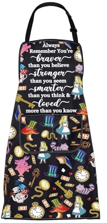 ENSIANTH Grembiule con tasche Alice Fairy Tale Gifts Alice Kitchen Cooking Making Grembiule con tasche Wonderland TV Film Show Regali