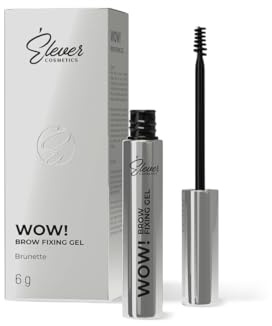 Elever Wow! Brow Fixing Gel Augenbrauengel Mit Bürste Augenbrauenfarbe für definierte Augenbrauen wie laminiert Eyebrow Styling mit Rizinusöl Perfekte Form Für Brünette Wasserfest Dunkelbraun 6 g
