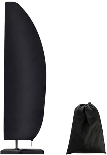 1 copertura per ombrellone da giardino, protezione da pioggia e sole, copertura per ombrelloni da esterno, copertura per ombrellone da giardino, circa 104,3 cm, nero con asta telescopica
