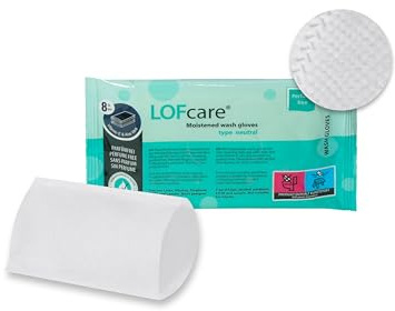 LOFcare Feuchte Waschhandschuhe - Typ Parfümfrei - 24 Packungen á 8 Stück - 15 x 22 cm