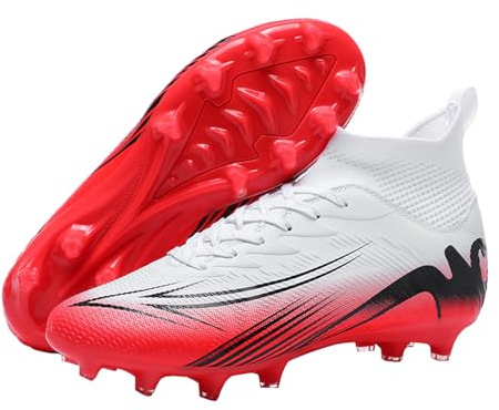 Up run Soccer Cleats for Mens Womens High Tops Lace Up Football Shoes | Lightweight Design, TPU Studs, Comfort for Beginners to Advanced Players