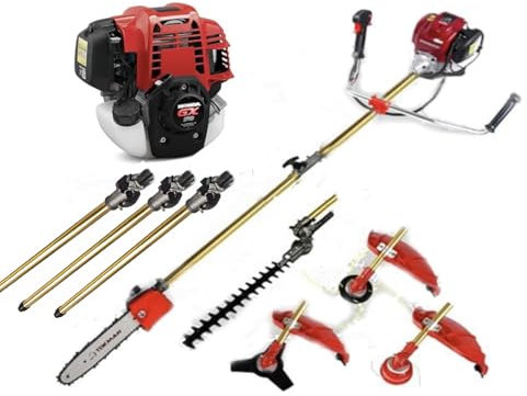 Decespugliatore GX50 a 4 tempi 5 in 1+3 aste di prolunga, decespugliatore a benzina, tagliasiepi
